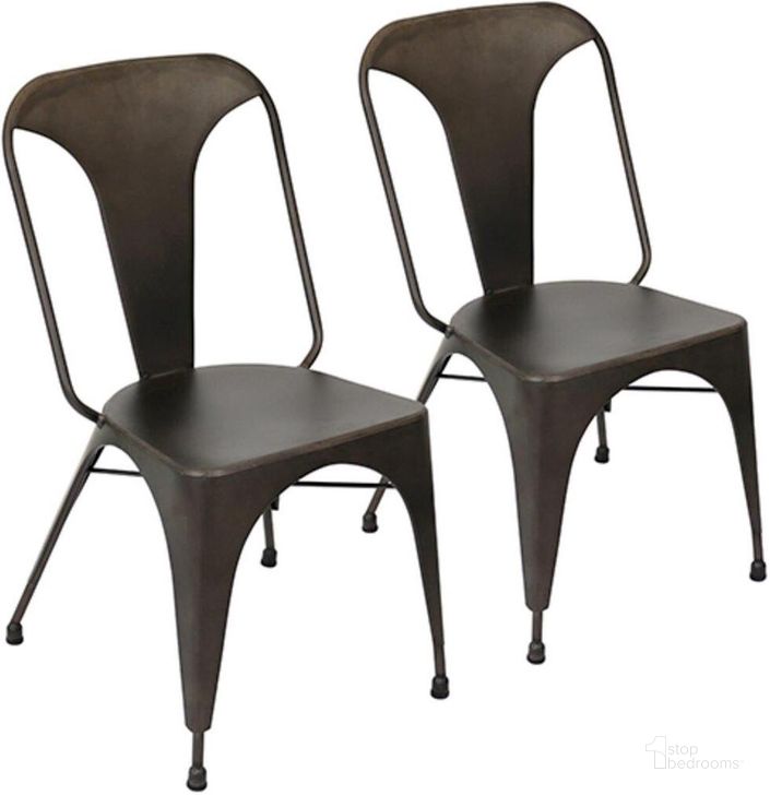 The appearance of Austin Industrial Dining Chair In Antique - Set Of 2 designed by Lumisource in the industrial interior design. This antique piece of furniture  was selected by 1StopBedrooms from Austin Collection to add a touch of cosiness and style into your home. Sku: DC-TW-AU AN2. Material: Metal. Product Type: Dining Chair. Image1