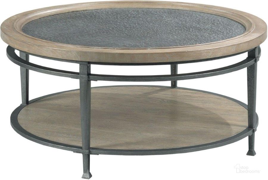 The appearance of Austin Medium Brown Round Coffee Table designed by Hammary in the transitional interior design. This brown piece of furniture  was selected by 1StopBedrooms from Austin Collection to add a touch of cosiness and style into your home. Sku: 955-911. Material: Wood. Product Type: Coffee Table. Image1