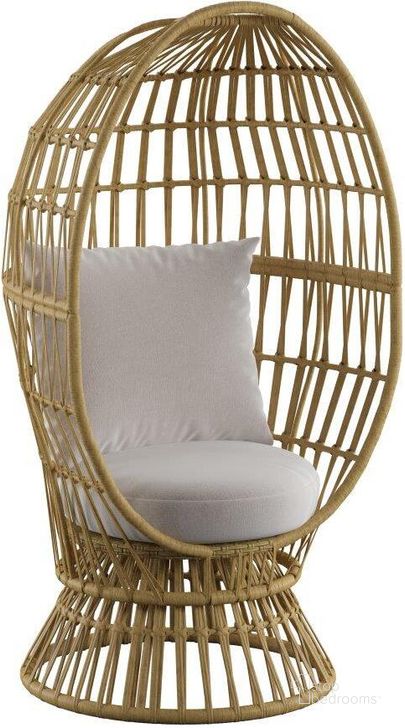 The appearance of Austin Outdoor Swivel Basket Chair In Classic Gray designed by Emerald Home Furnishings in the modern / contemporary interior design. This gray piece of furniture  was selected by 1StopBedrooms from Austin Collection to add a touch of cosiness and style into your home. Sku: OU1113-02-09. Material: Polyester. Product Type: Accent Chair. Image1