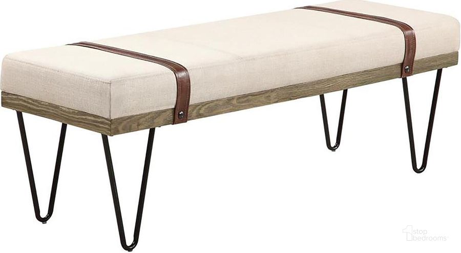 The appearance of Austin Upholstered Bench In Beige and Black designed by Coaster in the modern / contemporary interior design. This black and beige piece of furniture  was selected by 1StopBedrooms from Austin Collection to add a touch of cosiness and style into your home. Sku: 910258. Material: Upholstered. Product Type: Bench. Image1