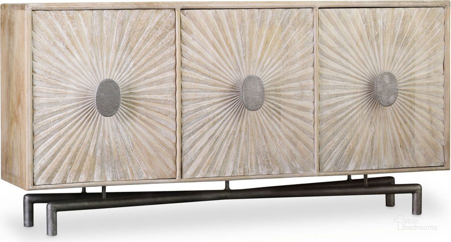 The appearance of Light Wood 68" Entertainment Console designed by Hooker in the transitional interior design. This brown piece of furniture  was selected by 1StopBedrooms from Entertainment Collection to add a touch of cosiness and style into your home. Sku: 5560-55468-LTWD. Material: Wood. Product Type: Entertainment Console. Image1