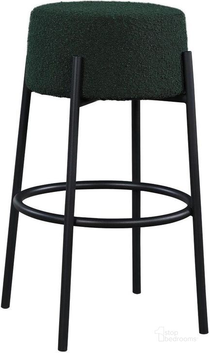 The appearance of Avalon Green Boucle Fabric Bar Stool designed by Meridian in the modern / contemporary interior design. This green piece of furniture  was selected by 1StopBedrooms from Avalon Collection to add a touch of cosiness and style into your home. Sku: 822Green-C. Material: Fabric. Product Type: Barstool. Image1