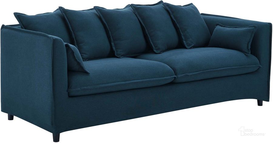 The appearance of Avalon Slipcover Fabric Sofa In Azure designed by Modway in the modern / contemporary interior design. This azure piece of furniture  was selected by 1StopBedrooms from Avalon Collection to add a touch of cosiness and style into your home. Sku: EEI-4449-AZU. Material: Polyester. Product Type: Sofa. Image1