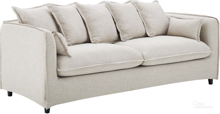 The appearance of Avalon Slipcover Fabric Sofa In Beige designed by Modway in the modern / contemporary interior design. This beige piece of furniture  was selected by 1StopBedrooms from Avalon Collection to add a touch of cosiness and style into your home. Sku: EEI-4449-BEI. Material: Polyester. Product Type: Sofa. Image1