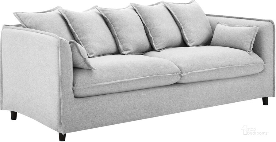 The appearance of Avalon Slipcover Fabric Sofa In Light Gray designed by Modway in the modern / contemporary interior design. This light gray piece of furniture  was selected by 1StopBedrooms from Avalon Collection to add a touch of cosiness and style into your home. Sku: EEI-4449-LGR. Material: Polyester. Product Type: Sofa. Image1