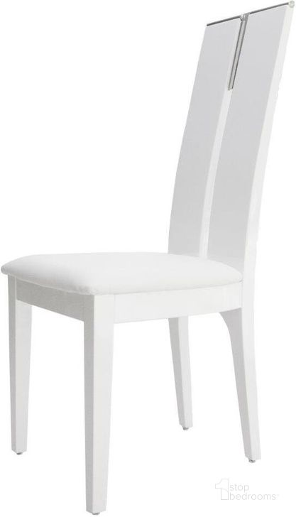 The appearance of Avanti White Lacquer Chair Set Of 2 designed by Sharelle Furnishings in the  interior design. This white piece of furniture  was selected by 1StopBedrooms from Avanti Collection to add a touch of cosiness and style into your home. Sku: AVANTI-WG-CHAIR. Product Type: Dining Chair. Material: Bonded Leather. Image1