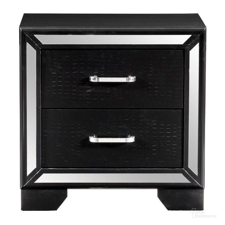 The appearance of Aveline Night Stand In Black designed by Homelegance in the glam interior design. This black piece of furniture  was selected by 1StopBedrooms from Aveline Collection to add a touch of cosiness and style into your home. Sku: 1428BK-4. Material: Wood. Product Type: Nightstand. Image1