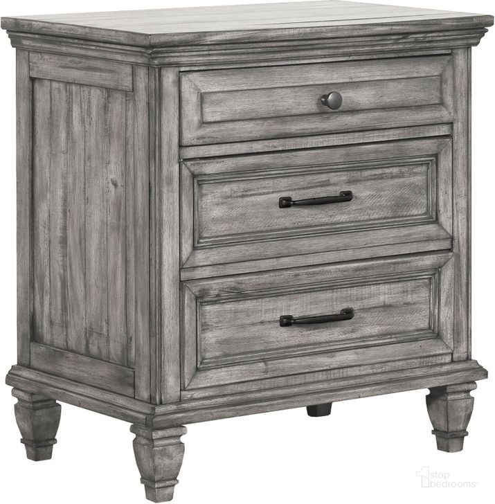 The appearance of Avenue 3-Drawer Rectangular Nightstand With Dual Usb Ports Grey designed by Coaster in the traditional interior design. This grey piece of furniture  was selected by 1StopBedrooms from Avenue Collection to add a touch of cosiness and style into your home. Sku: 224032. Product Type: Nightstand. Material: Plywood. Image1