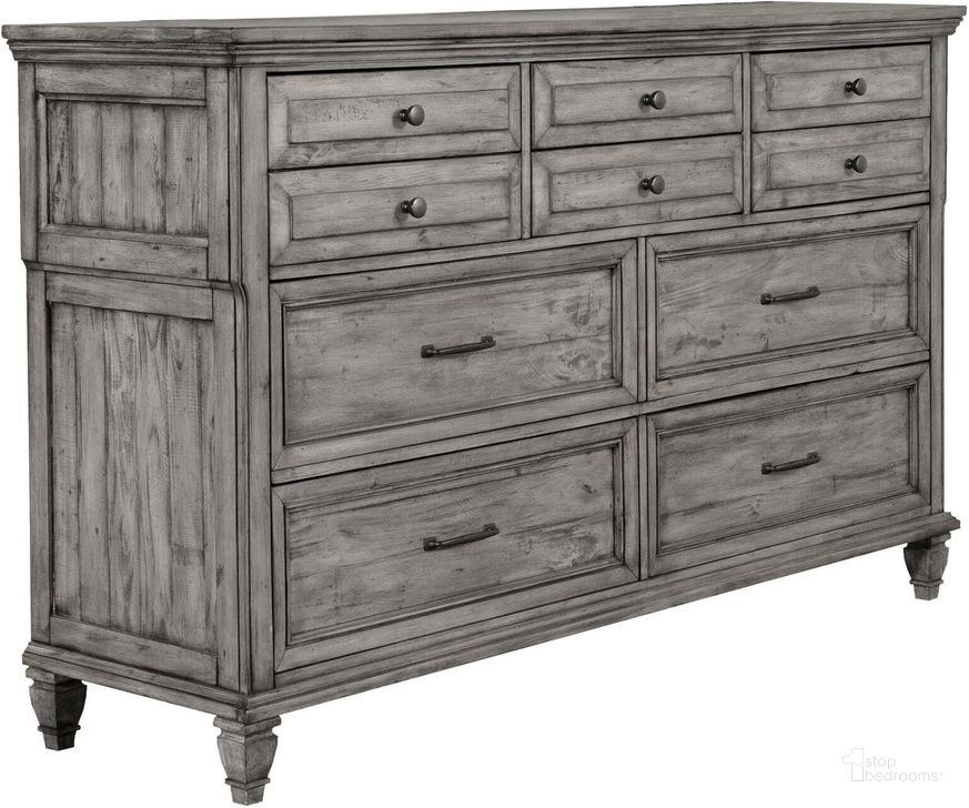 The appearance of Avenue 8-Drawer Rectangular Dresser Grey designed by Coaster in the traditional interior design. This grey piece of furniture  was selected by 1StopBedrooms from Avenue Collection to add a touch of cosiness and style into your home. Sku: 224033. Product Type: Dresser. Material: Plywood. Image1