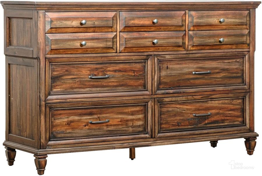 The appearance of Avenue Brown Dresser designed by Coaster in the transitional interior design. This brown piece of furniture  was selected by 1StopBedrooms from Avenue Collection to add a touch of cosiness and style into your home. Sku: 223033. Product Type: Dresser. Material: Plywood. Image1