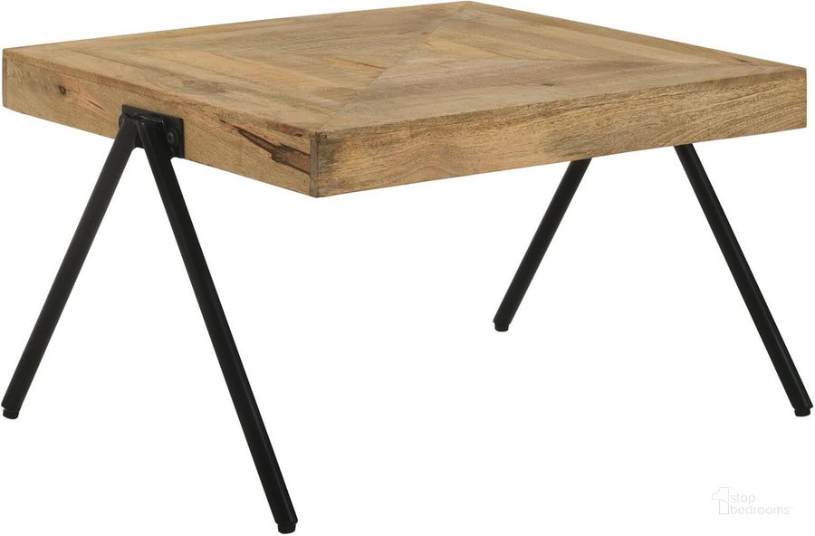 The appearance of Avery Rectangular Coffee Table with Metal Legs In Natural and Black designed by Coaster in the modern / contemporary interior design. This natural/black piece of furniture  was selected by 1StopBedrooms from Avery Collection to add a touch of cosiness and style into your home. Sku: 724318. Material: Wood. Product Type: Coffee Table. Image1