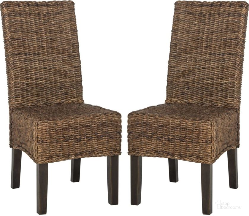The appearance of Avita Brown Wicker Dining Chair designed by Safavieh in the traditional interior design. This brown piece of furniture  was selected by 1StopBedrooms from Avita Collection to add a touch of cosiness and style into your home. Sku: SEA8012B-SET2. Product Type: Dining Chair. Material: Rattan. Image1