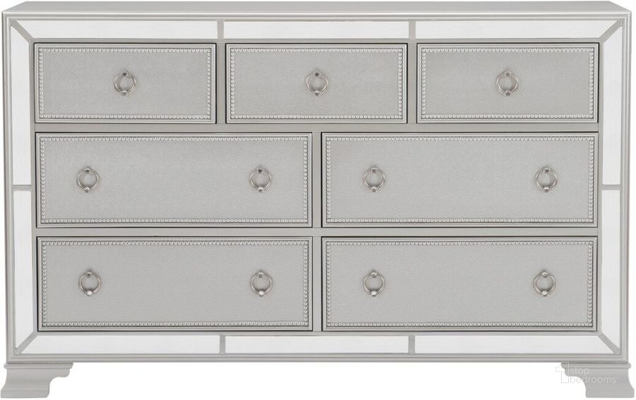 The appearance of Avondale Silver Dresser designed by Homelegance in the modern / contemporary interior design. This gray piece of furniture  was selected by 1StopBedrooms from Avondale Collection to add a touch of cosiness and style into your home. Sku: 1646-5. Material: Wood. Product Type: Dresser. Image1