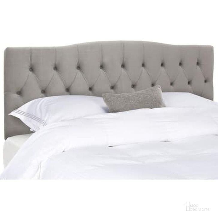 The appearance of Axel Arctic Gray Queen Tufted Headboard designed by Safavieh in the glam interior design. This grey piece of furniture  was selected by 1StopBedrooms from Axel Collection to add a touch of cosiness and style into your home. Sku: MCR4682C. Product Type: Headboard. Bed Size: Queen. Image1