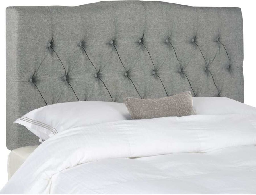 The appearance of Axel Grey Linen Tufted Queen Headboard designed by Safavieh in the modern / contemporary interior design. This grey linen piece of furniture  was selected by 1StopBedrooms from Axel Collection to add a touch of cosiness and style into your home. Sku: MCR4682E-Q. Product Type: Headboard. Bed Size: Queen. Image1