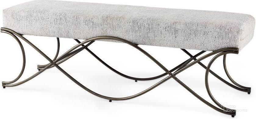 The appearance of Ayla Dark Gray Fabric Seat With Dark Nickel Metal Frame Bench designed by Mercana in the modern / contemporary interior design. This dark grey piece of furniture  was selected by 1StopBedrooms from Ayla Collection to add a touch of cosiness and style into your home. Sku: 69370. Material: Metal. Product Type: Bench. Image1