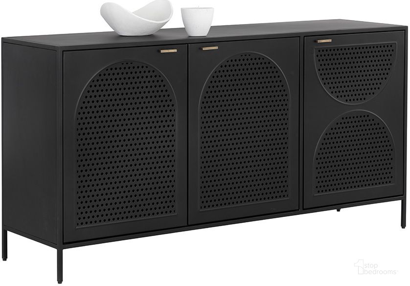 The appearance of Aziza Sideboard designed by Sunpan in the modern / contemporary interior design. This brass piece of furniture  was selected by 1StopBedrooms from Aziza Collection to add a touch of cosiness and style into your home. Sku: 109626. Product Type: Sideboard. Material: Iron. Image1