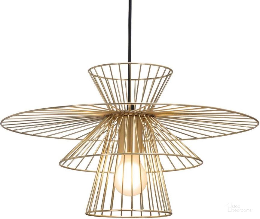 The appearance of Azzi Ceiling Lamp Gold designed by Zuo Modern in the modern / contemporary interior design. This gold piece of furniture  was selected by 1StopBedrooms from Azzi Collection to add a touch of cosiness and style into your home. Sku: 56127. Material: Steel. Product Type: Lamp. Image1