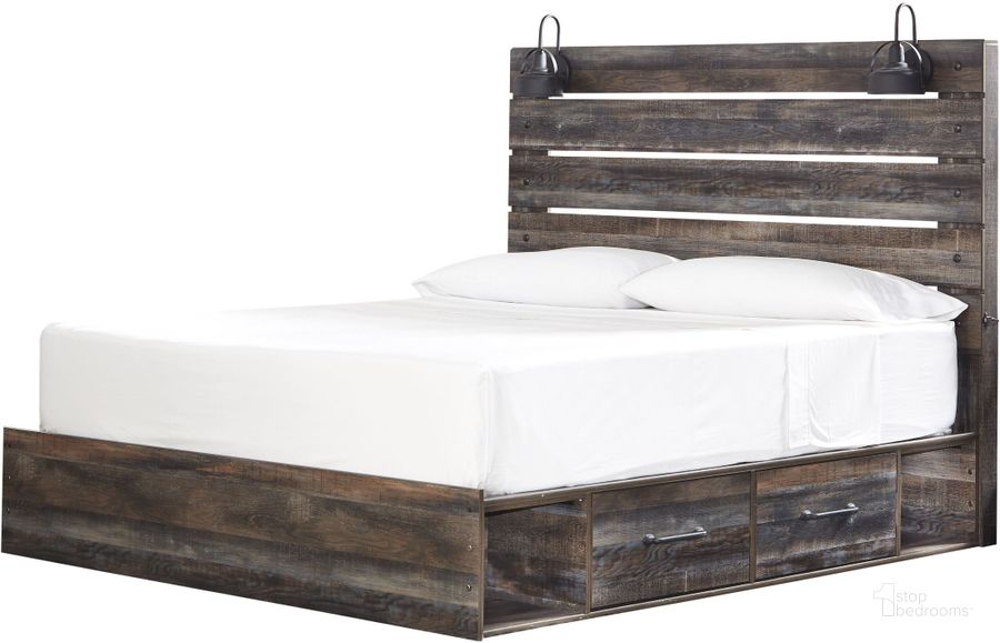 The appearance of Drystan Multi King Panel Bed with Two Underbed Storage designed by Signature Design by Ashley in the rustic / southwestern interior design. This multi piece of furniture  was selected by 1StopBedrooms from Drystan Collection to add a touch of cosiness and style into your home. Sku: B211-58;B211-56;B211-60;B211-60;B100-14. Bed Type: Storage Bed. Material: Wood. Product Type: Storage Bed. Bed Size: King. Image1