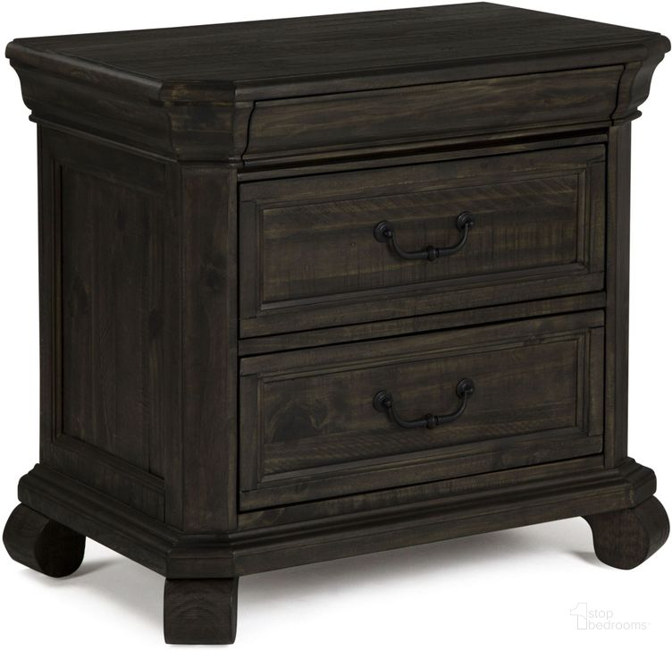 The appearance of Bellamy Peppercorn Drawer Nightstand designed by Magnussen in the transitional interior design. This brown piece of furniture  was selected by 1StopBedrooms from Bellamy Collection to add a touch of cosiness and style into your home. Sku: B2491-01. Material: Wood. Product Type: Nightstand. Image1