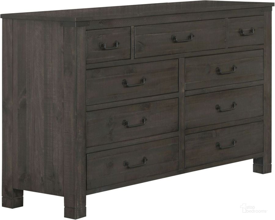 The appearance of Abington Weathered Charcoal Drawer Dresser designed by Magnussen in the transitional interior design. This gray piece of furniture  was selected by 1StopBedrooms from Abington Collection to add a touch of cosiness and style into your home. Sku: B3804-20. Material: Wood. Product Type: Dresser. Image1