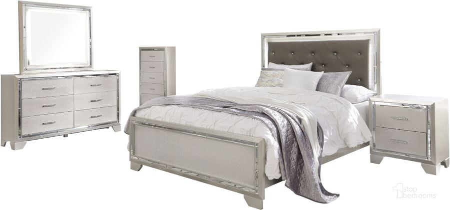 Lonnix Silver Upholstered Panel Bedroom Set By Ashley Furniture ...