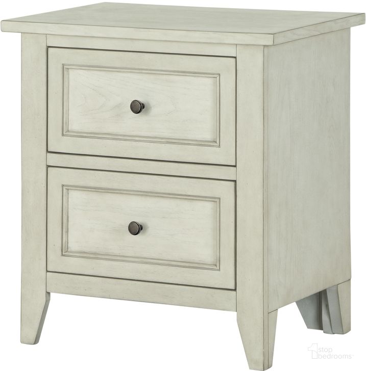 The appearance of Raelynn Weathered White Drawer Nightstand designed by Magnussen in the transitional interior design. This white piece of furniture  was selected by 1StopBedrooms from Raelynn Collection to add a touch of cosiness and style into your home. Sku: B4220-01. Material: Wood. Product Type: Nightstand. Image1