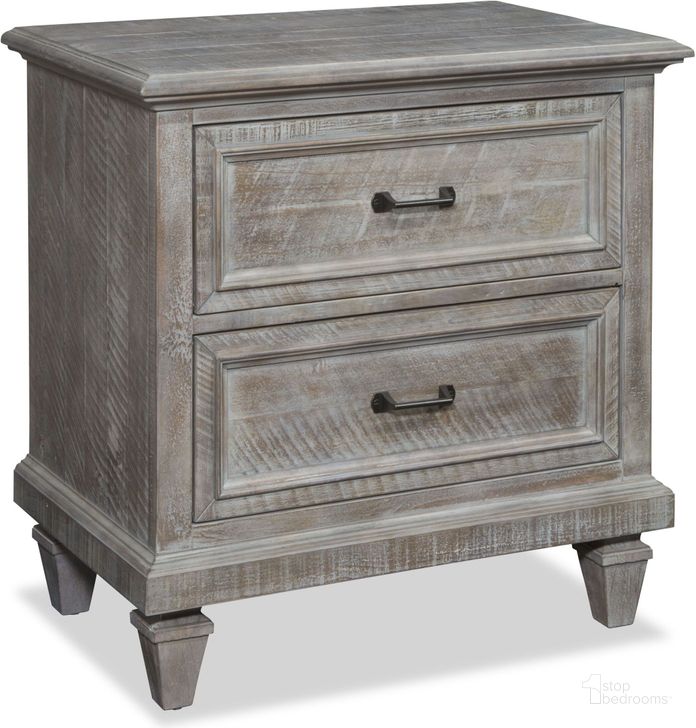 The appearance of Lancaster Dove Tail Grey 2 Drawer Nightstand designed by Magnussen in the transitional interior design. This gray piece of furniture  was selected by 1StopBedrooms from Lancaster Collection to add a touch of cosiness and style into your home. Sku: B4352-01. Material: Wood. Product Type: Nightstand. Image1