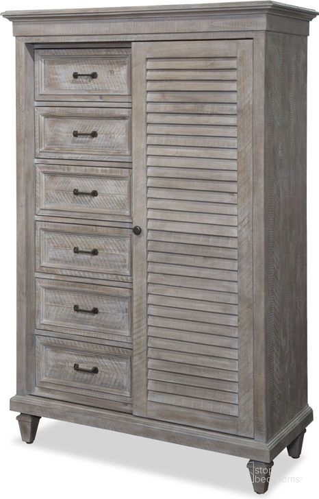 The appearance of Lancaster Dove Tail Grey 6 Gentleman Chest designed by Magnussen in the transitional interior design. This gray piece of furniture  was selected by 1StopBedrooms from Lancaster Collection to add a touch of cosiness and style into your home. Sku: B4352-32. Material: Wood. Product Type: Chest. Image1