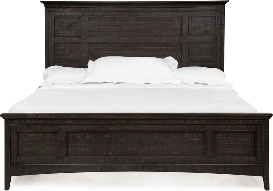 The appearance of Westley Falls Graphite Queen Panel Bed designed by Magnussen in the modern / contemporary interior design. This brown piece of furniture  was selected by 1StopBedrooms from Westley Falls Collection to add a touch of cosiness and style into your home. Sku: B4399-54H;B4399-54F;B4399-54R. Bed Type: Panel Bed. Material: Wood. Product Type: Panel Bed. Bed Size: Queen. Image1