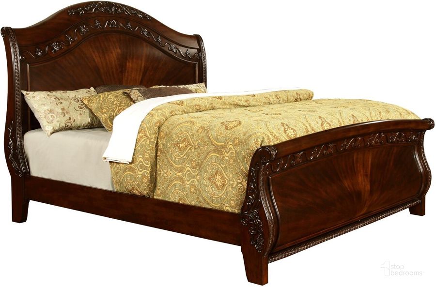 The appearance of Fairfax Home Furnishings Patterson King Sleigh Bed in Rich Pecan designed by Fairfax Home Furnishings in the rustic / southwestern interior design. This dark pecan piece of furniture  was selected by 1StopBedrooms from Patterson Collection to add a touch of cosiness and style into your home. Sku: 6535-35;6535-36;6535-27. Bed Type: Sleigh Bed. Material: Wood. Product Type: Sleigh Bed. Bed Size: King. Image1