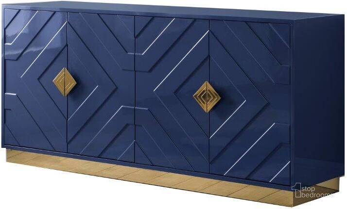 The appearance of Babatunde 65 Inch Wood Sideboard With Gold Accents In Navy designed by Best Master Furniture in the modern / contemporary interior design. This navy piece of furniture  was selected by 1StopBedrooms from Babatunde Collection to add a touch of cosiness and style into your home. Sku: T1946NS. Material: Wood. Product Type: Sideboard. Image1