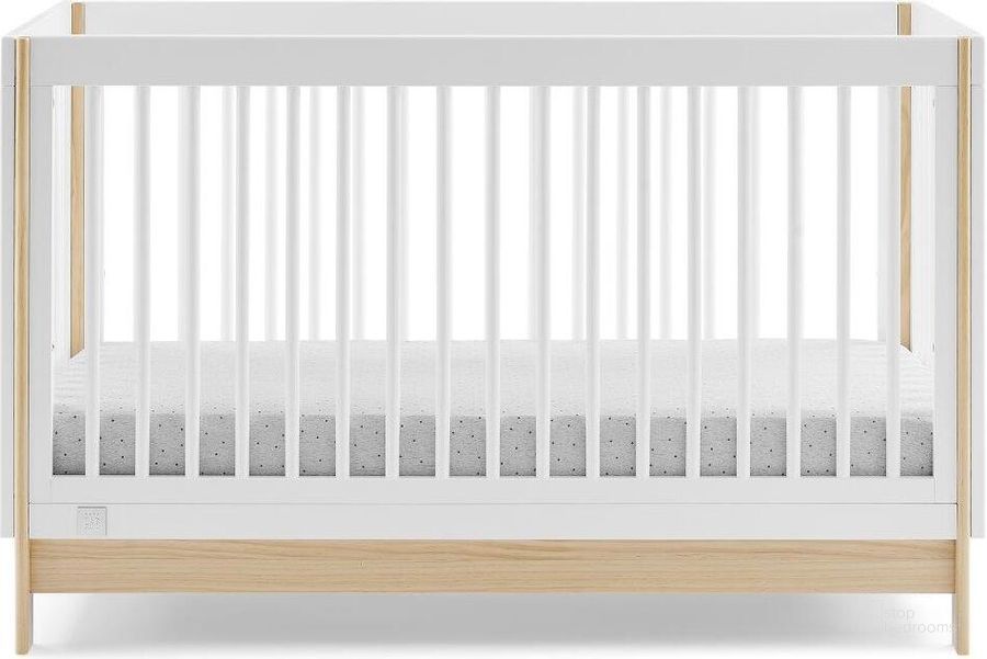 The appearance of Babygap Tate 4 In 1 Convertible Crib - Greenguard Gold Certified In Bianca White With Natural designed by Delta Children in the modern / contemporary interior design. This white and natural piece of furniture  was selected by 1StopBedrooms from Tate Collection to add a touch of cosiness and style into your home. Sku: W174130-123. Material: Wood. Product Type: Crib. Image1