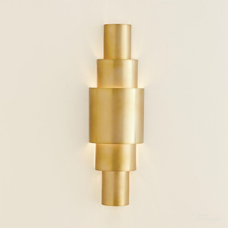 The appearance of Babylon Sconce In Antique Brass designed by Global Views in the modern / contemporary interior design. This brass piece of furniture  was selected by 1StopBedrooms from Babylon Collection to add a touch of cosiness and style into your home. Sku: 7.91208-HW. Material: Steel. Product Type: Wall Sconce. Image1