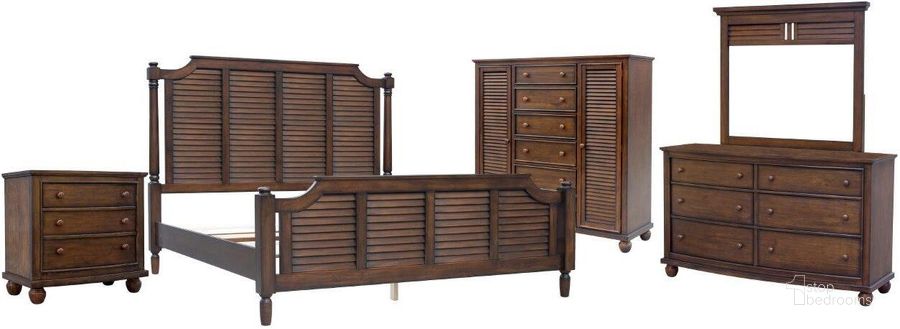 The appearance of Bahama Shutter Wood 3 Drawer Nightstand 5 Piece Queen Bedroom Set designed by Sunset Trading in the country / farmhouse interior design. This walnut piece of furniture  was selected by 1StopBedrooms from Bahama Shutter Wood Collection to add a touch of cosiness and style into your home. Sku: CF-1105-0158;CF-1115-0158;CF-1121-0158;CF-1130-0158;CF-1134-0158;CF-1136-0158;CF-1142-0158. Bed Type: Panel Bed. Material: Wood. Product Type: Panel Bed. Bed Size: Queen. Image1