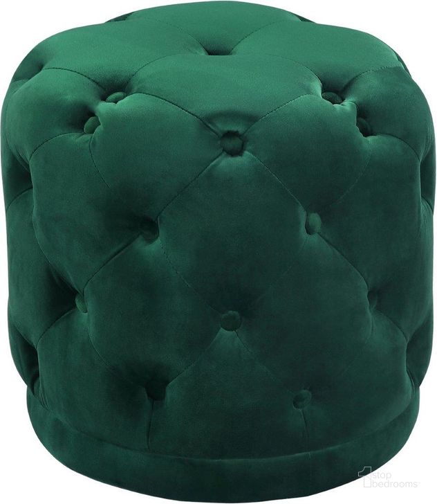 The appearance of Bailor Green Velvet Ottoman designed by Furnique in the modern / contemporary interior design. This green velvet piece of furniture  was selected by 1StopBedrooms from Bailor Collection to add a touch of cosiness and style into your home. Sku: 136Green. Material: Wood. Product Type: Vanity Stool. Image1