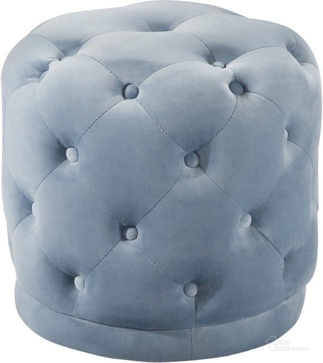 The appearance of Bailor Sky Blue Velvet Ottoman designed by Furnique in the modern / contemporary interior design. This sky blue velvet piece of furniture  was selected by 1StopBedrooms from Bailor Collection to add a touch of cosiness and style into your home. Sku: 136SkyBlu. Material: Wood. Product Type: Vanity Stool. Image1