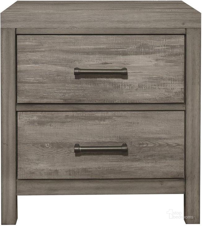 The appearance of Bainbridge Weathered Gray Nightstand designed by Homelegance in the transitional interior design. This gray piece of furniture  was selected by 1StopBedrooms from Bainbridge Collection to add a touch of cosiness and style into your home. Sku: 1526-4. Material: Wood. Product Type: Nightstand. Image1