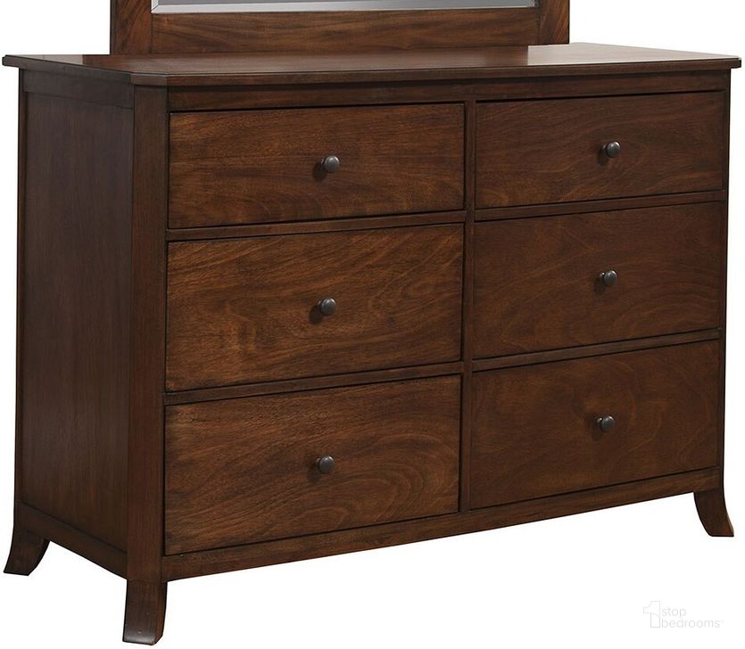The appearance of Baker Mahogany 6 Drawer Dresser designed by Alpine in the transitional interior design. This brown piece of furniture  was selected by 1StopBedrooms from Baker Collection to add a touch of cosiness and style into your home. Sku: 977-03. Material: Wood. Product Type: Dresser. Image1