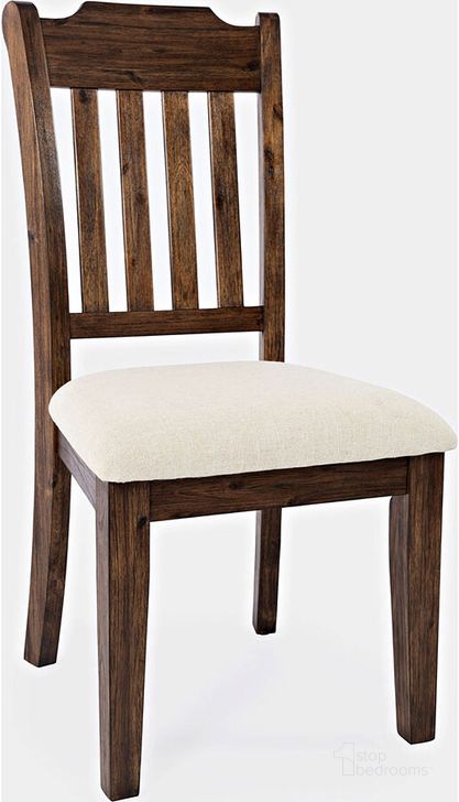 The appearance of Bakersfield Slatback Solid Acacia Dining Chair (Set Of 2) designed by Jofran in the transitional interior design. This brown piece of furniture  was selected by 1StopBedrooms from Bakersfield Collection to add a touch of cosiness and style into your home. Sku: 1901-410KD. Material: Wood. Product Type: Dining Chair. Image1
