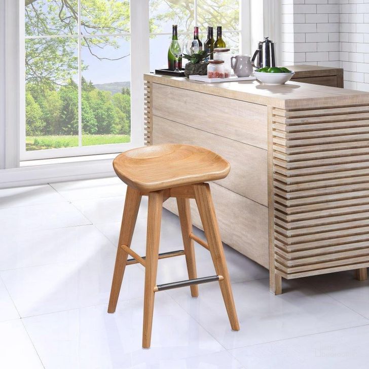 The appearance of Bali 24 Inch Backless Swivel Counter Stool In Natural designed by Boraam Industries in the modern / contemporary interior design. This natural piece of furniture  was selected by 1StopBedrooms from Bali Collection to add a touch of cosiness and style into your home. Sku: 56124. Material: Wood. Product Type: Barstool. Image1