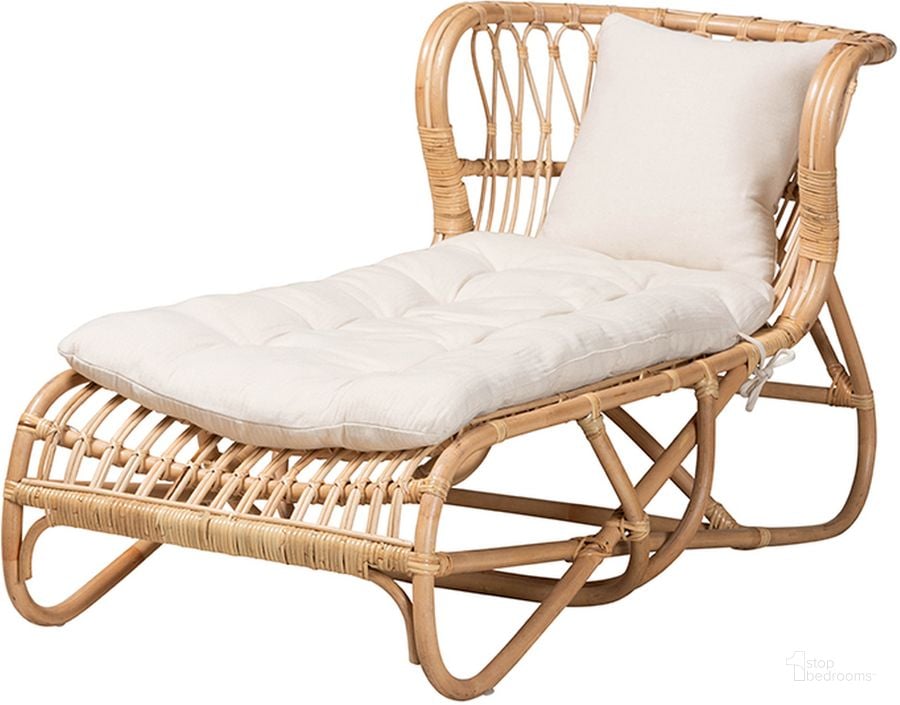 The appearance of Bali And Pari Delara Natural Brown Rattan Chaise designed by Baxton Studio in the bohemian interior design. This natural brown piece of furniture  was selected by 1StopBedrooms from Delara Collection to add a touch of cosiness and style into your home. Sku: DC8029-Rattan-Chaise. Material: Natural Rattan. Product Type: Chaise. Image1