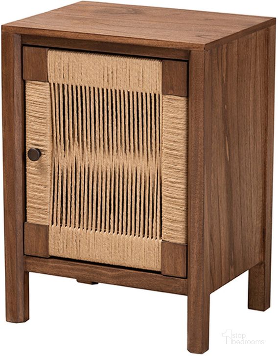 The appearance of Bali And Pari Holitz Walnut Brown Finished Bayur Wood Nightstand designed by Baxton Studio in the bohemian interior design. This walnut brown piece of furniture  was selected by 1StopBedrooms from Holitz Collection to add a touch of cosiness and style into your home. Sku: Holtiz-Medium tone (NAT02)-Nightstand. Product Type: Nightstand. Material: MDF. Image1