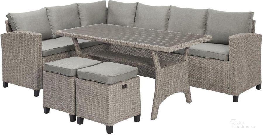 The appearance of Bali Outdoor Seating And Table Set In Gray designed by Progressive Furniture in the transitional interior design. This gray piece of furniture  was selected by 1StopBedrooms from Bali Collection to add a touch of cosiness and style into your home. Sku: I718-27;I718-28;I718-29. Material: Rattan. Product Type: Outdoor Conversation Set. Image1