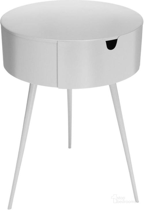 The appearance of Bali White Night Stand designed by Meridian in the modern / contemporary interior design. This white piece of furniture  was selected by 1StopBedrooms from Bali Collection to add a touch of cosiness and style into your home. Sku: 835White. Product Type: Nightstand. Material: Iron. Image1