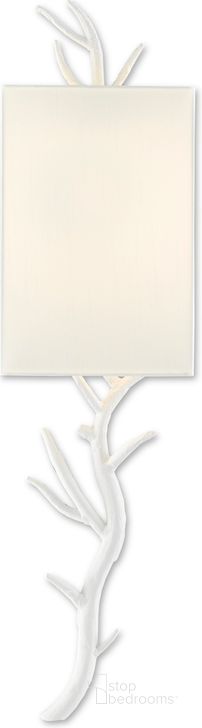 The appearance of Baneberry Left White Wall Sconce designed by Currey & Company in the modern / contemporary interior design. This white piece of furniture  was selected by 1StopBedrooms from Baneberry Collection to add a touch of cosiness and style into your home. Sku: 5000-0148. Product Type: Wall Sconce. Material: Iron. Image1