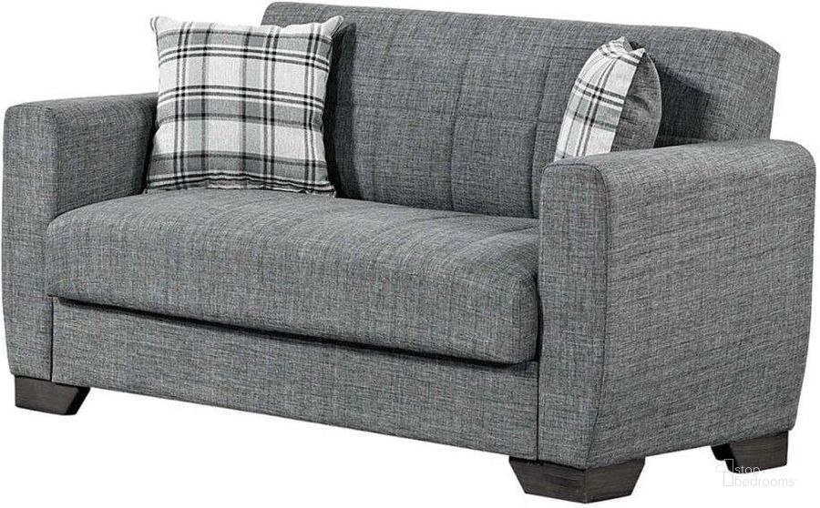 The appearance of Barato Upholstered Convertible Loveseat with Storage In Gray designed by Casamode in the modern / contemporary interior design. This gray piece of furniture  was selected by 1StopBedrooms from Barato Collection to add a touch of cosiness and style into your home. Sku: BAR-LS-GY. Product Type: Loveseat. Material: Chenille. Image1