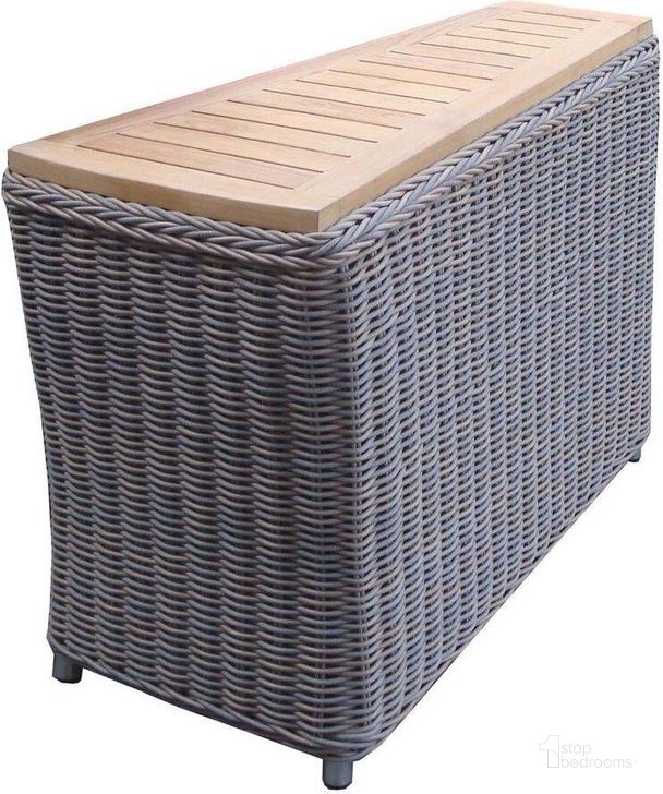The appearance of Barbados Grey Outdoor End Table designed by Padmas Plantation in the coastal interior design. This grey piece of furniture  was selected by 1StopBedrooms from Barbados Collection to add a touch of cosiness and style into your home. Sku: OL-BAR06. Product Type: Outdoor Table. Material: Wicker. Image1