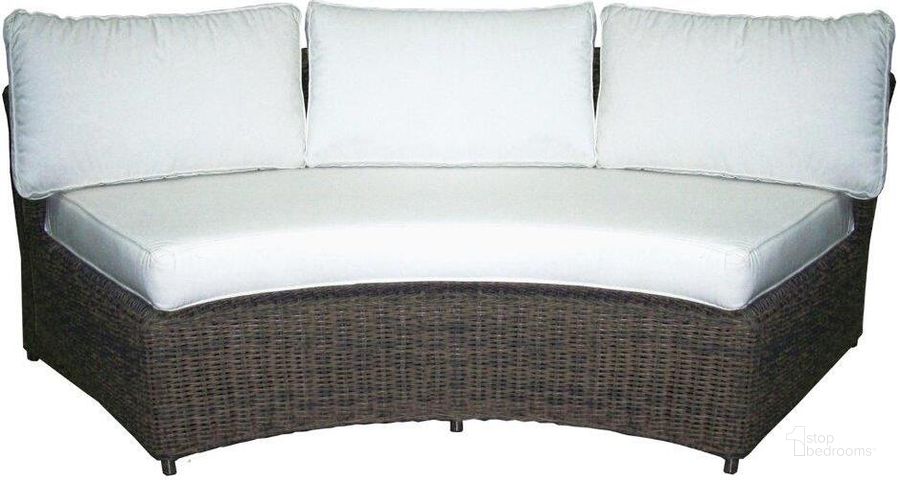The appearance of Barbados Grey Outdoor Rounded Sofa designed by Padmas Plantation in the modern / contemporary interior design. This grey piece of furniture  was selected by 1StopBedrooms from Barbados Collection to add a touch of cosiness and style into your home. Sku: OL-BAR04. Product Type: Outdoor Sofa. Material: Wicker. Image1