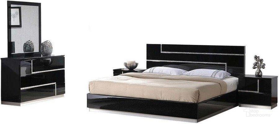 The appearance of Barcelona 5 Piece Wood Eastern King Bedroom Set In Black High Gloss designed by Best Master Furniture in the modern / contemporary interior design. This black piece of furniture  was selected by 1StopBedrooms from Barcelona Collection to add a touch of cosiness and style into your home. Sku: BARCBEK5. Material: Wood. Product Type: Bedroom Set. Image1